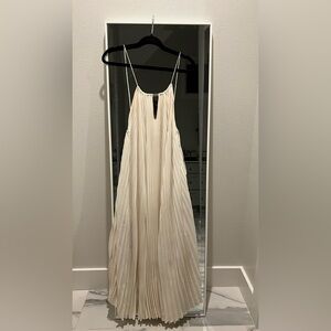 Elegant Cream Pleated Dress ENVY
